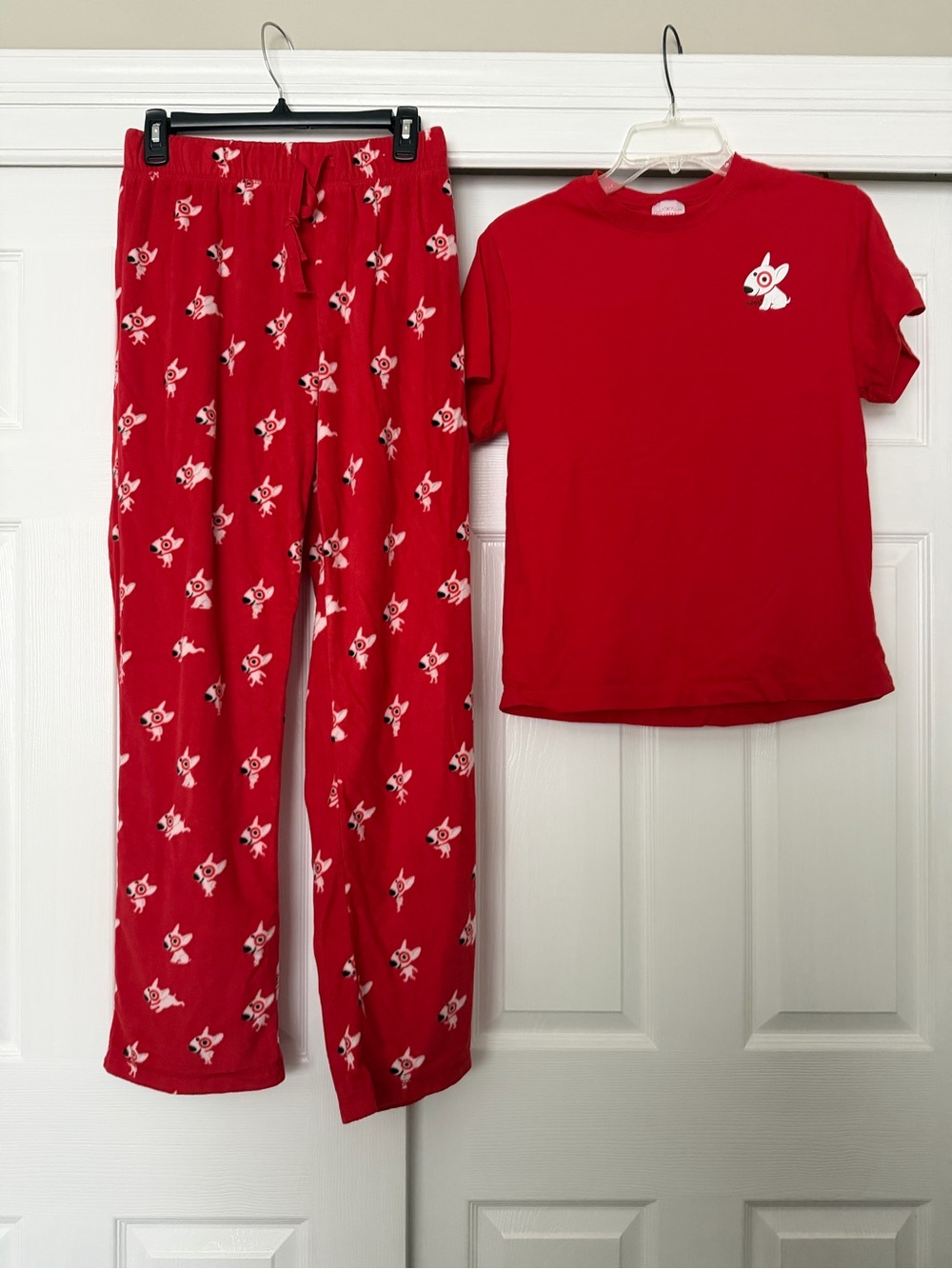 NWOT Target Red Pajama Set with White Character Motif